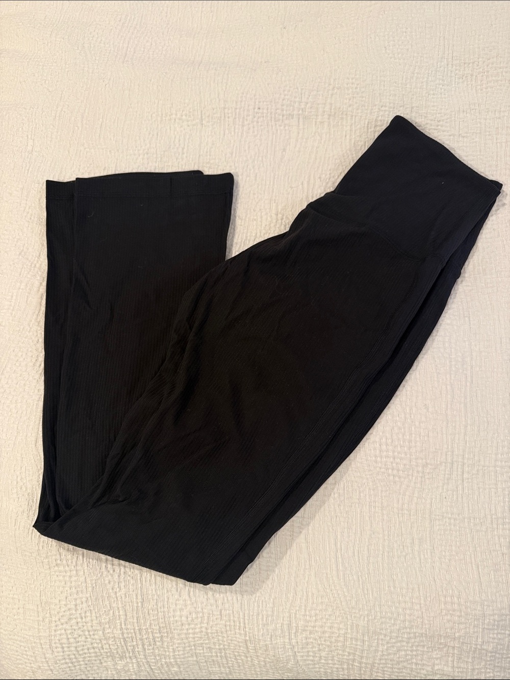 Lululemon Black Ribbed mini flare Pants